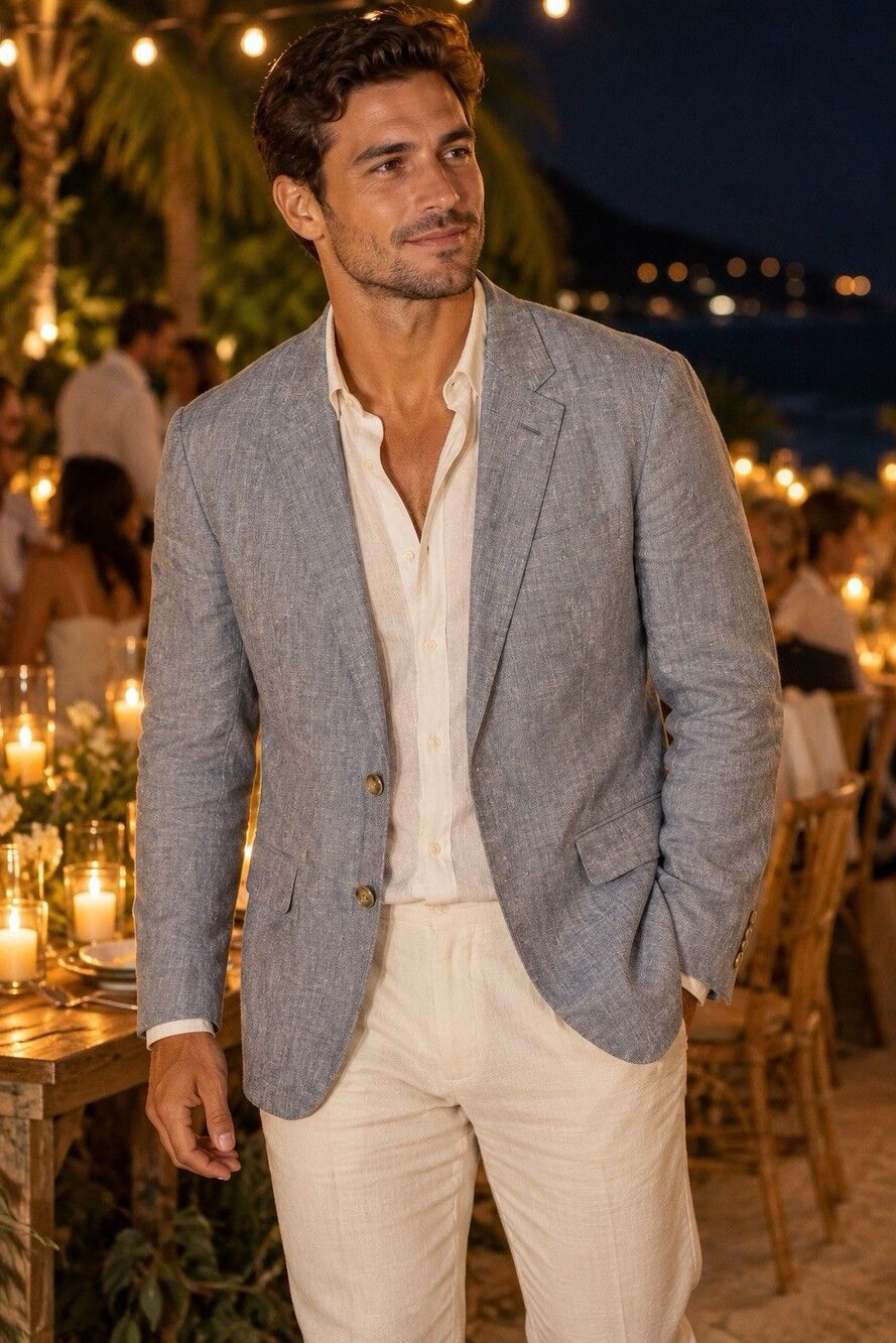 J Crew Ludlow Suit Jacket Mens 39R Gray Linen Slim Fit Unstructured Notch F0127